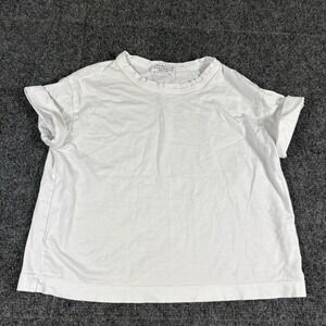 Brunello Cucinelli Girls Basic White Tshirt Size 4
